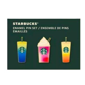 NWT Starbucks Enamel Pin Set Europe Exclusive Cold Cups 3 Pieces Limited Edition
